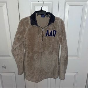 💎Sorority Fleece Sweatshirt Jacket - Alpha Delta Pi ADPi ADP half zip pullover